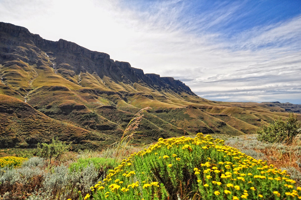 Sani Pass is the mountain path from the Drakensberg in South Africa into Lesotho.