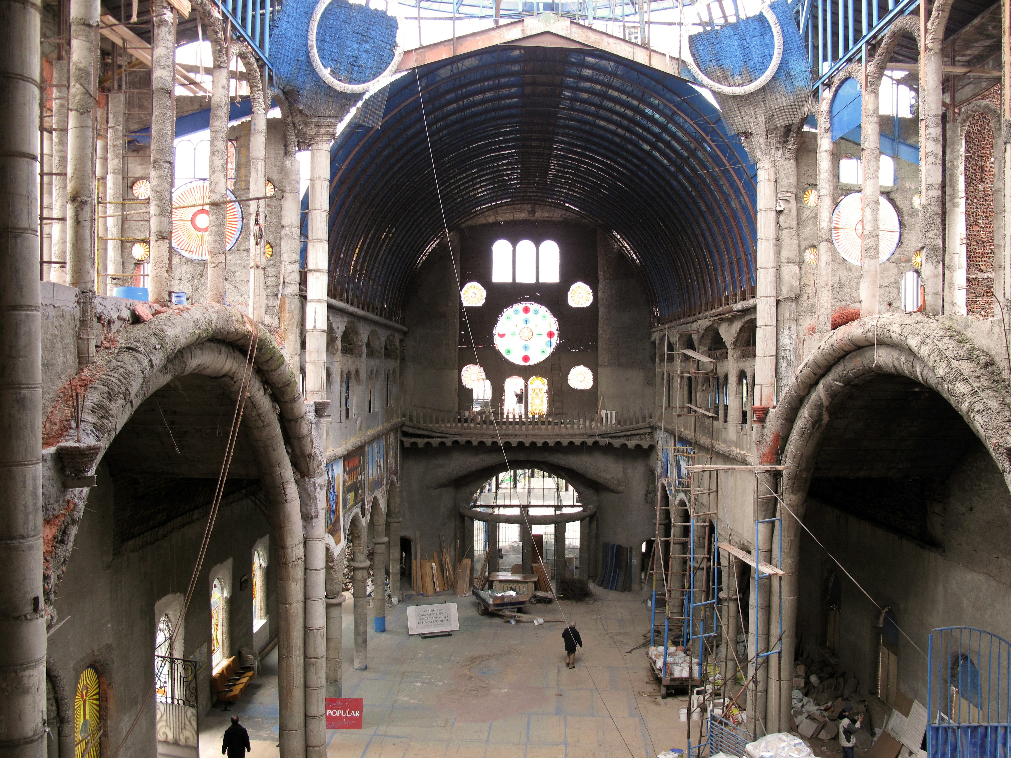 Top view of the three naves of the Cathedral of Justo Gallego