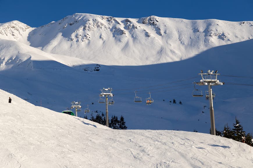 Ski lift at Alyeska Resort outside Anchorage
