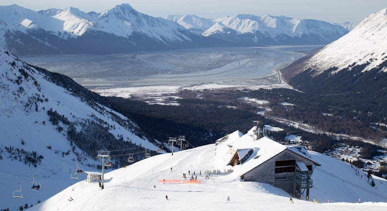 Winter ski season in Girdwood, Alaska - stock photo
Winter at Alyeska Resort near Anchorage, Alaska