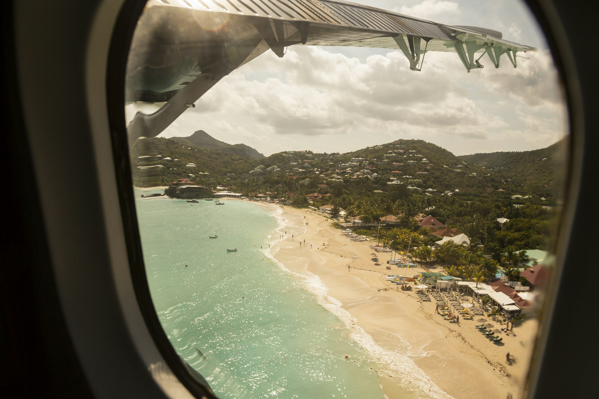 St. Jean Beach from the air, Gustavia, St. Barts