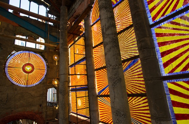 The stained glass of the cathedral