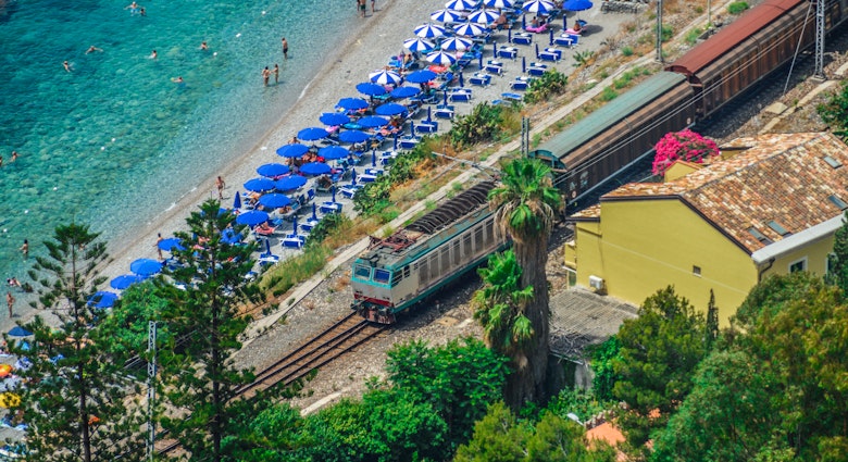 Sicilian coastline near Taormina - Giardini Naxos, Italy