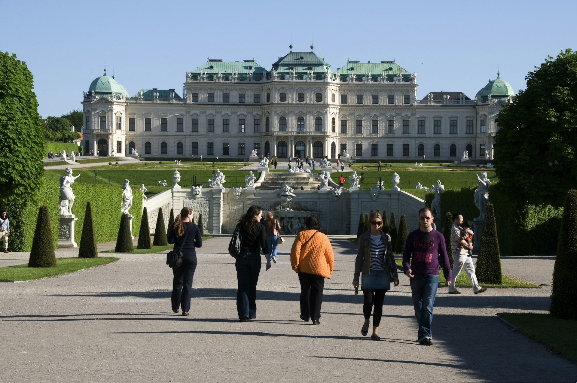 The manicured grounds and gardens of Belvedere Palace are free to visit