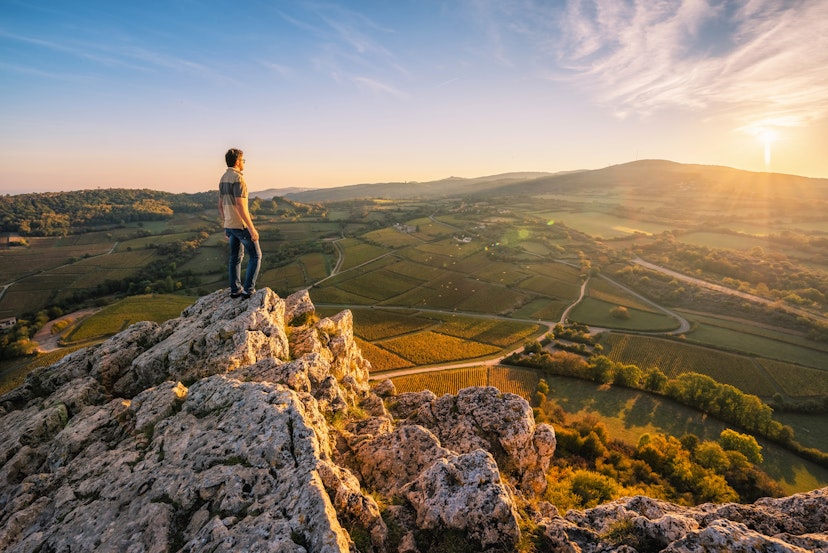 The stunning view of the Burgundy countryside from the Rock of Solutré 
