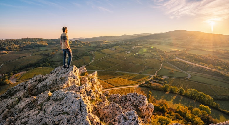 The stunning view of the Burgundy countryside from the Rock of Solutré 