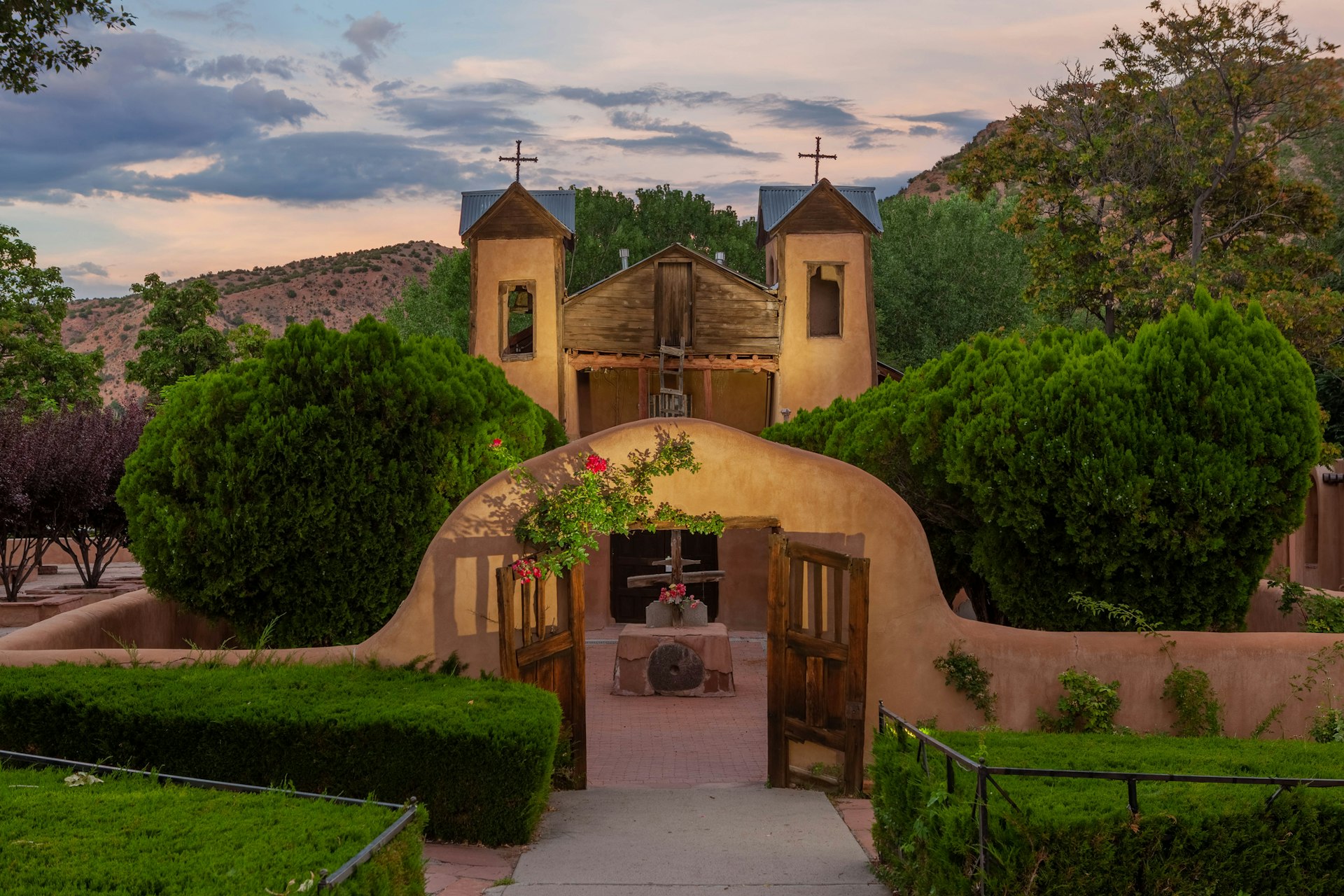 Entrance to El Santuario de Chimayo in Chimayo, New Mexico