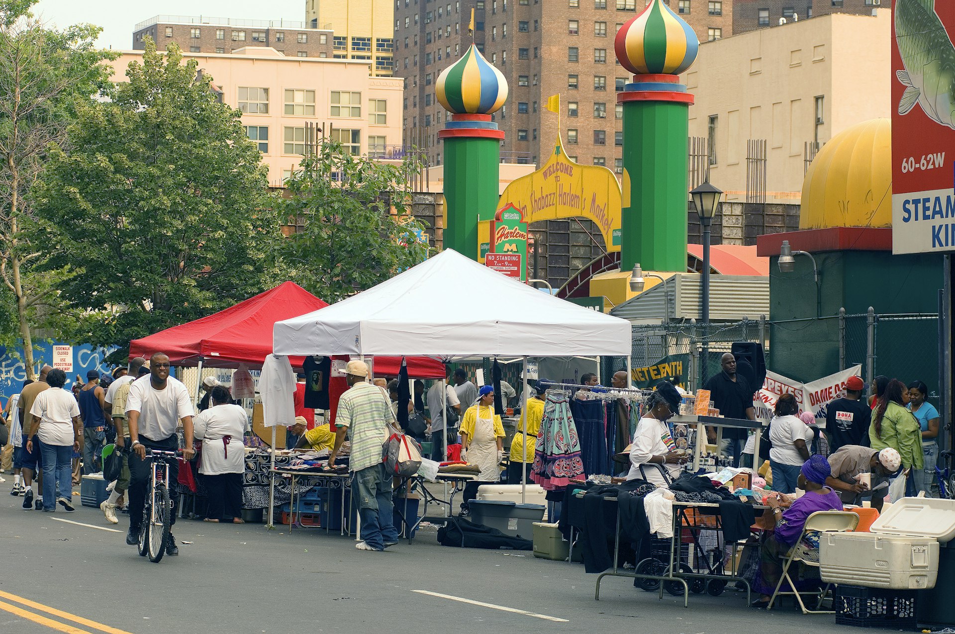 The Malcalm Shabazz Harlem Market on 116th Street in Harlem, NYC.