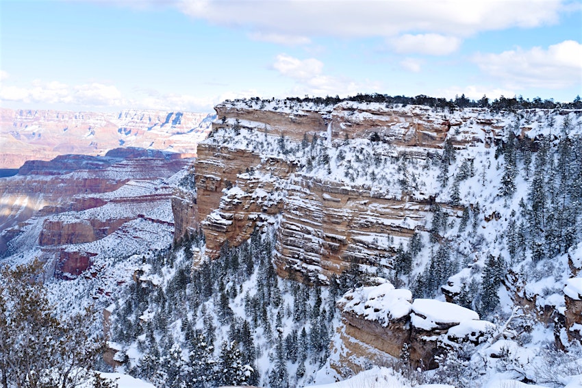 Photo of snow covered Grand Canyon in Arizona, United States