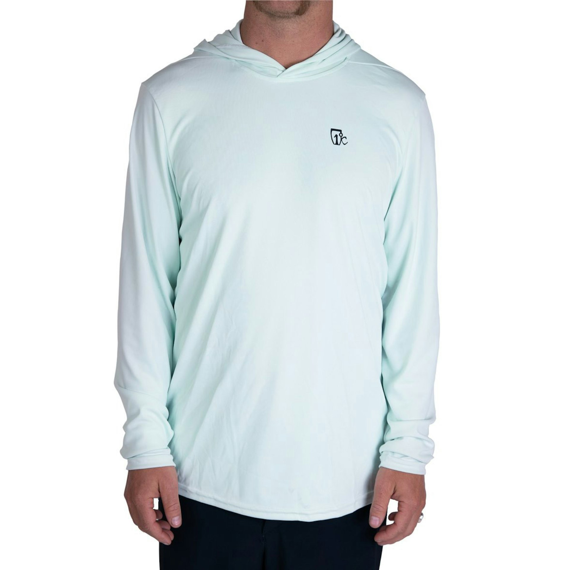 An aqua UV sun hoodie from Icelantic Skis