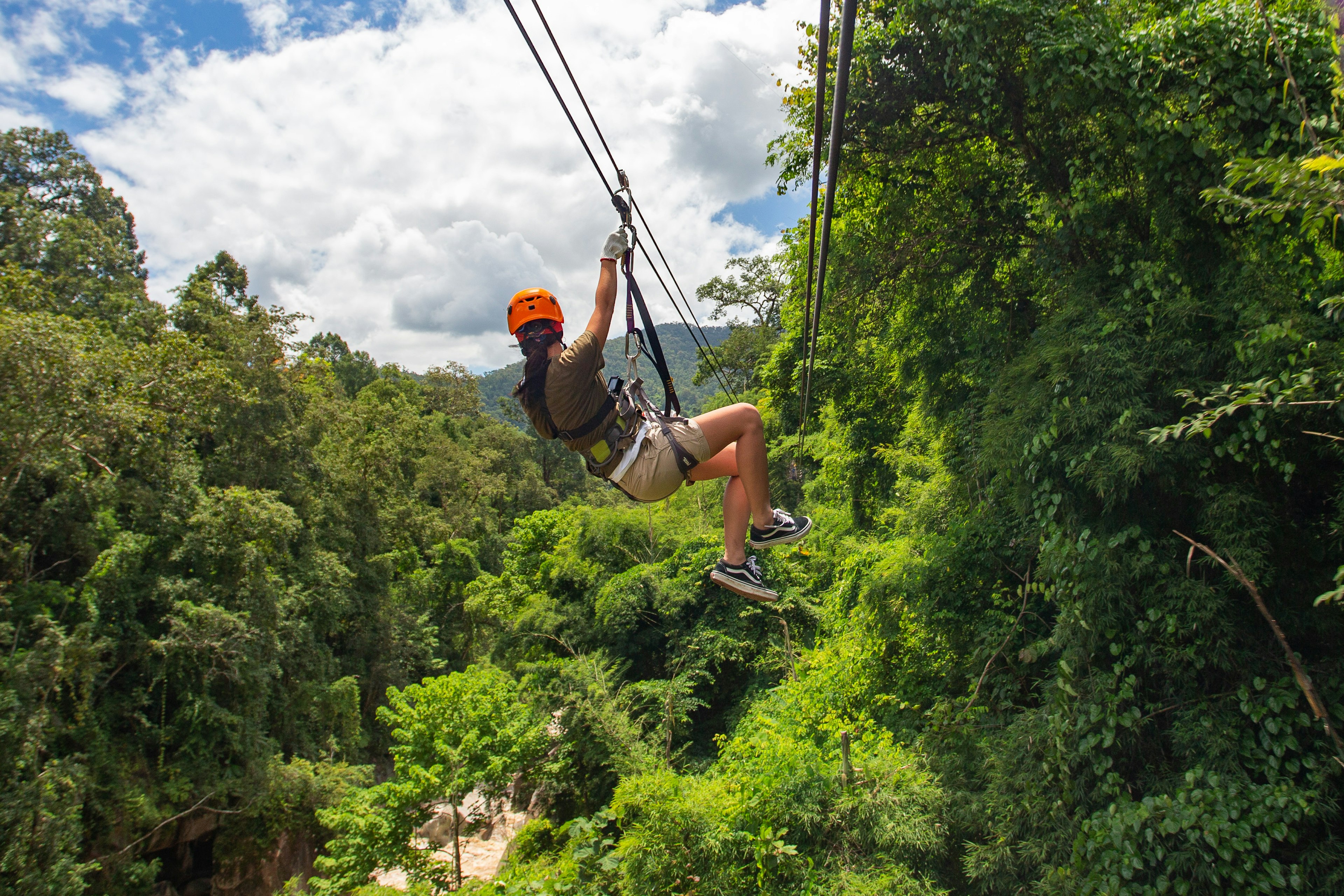 Zipline through the Cambodian backwoods