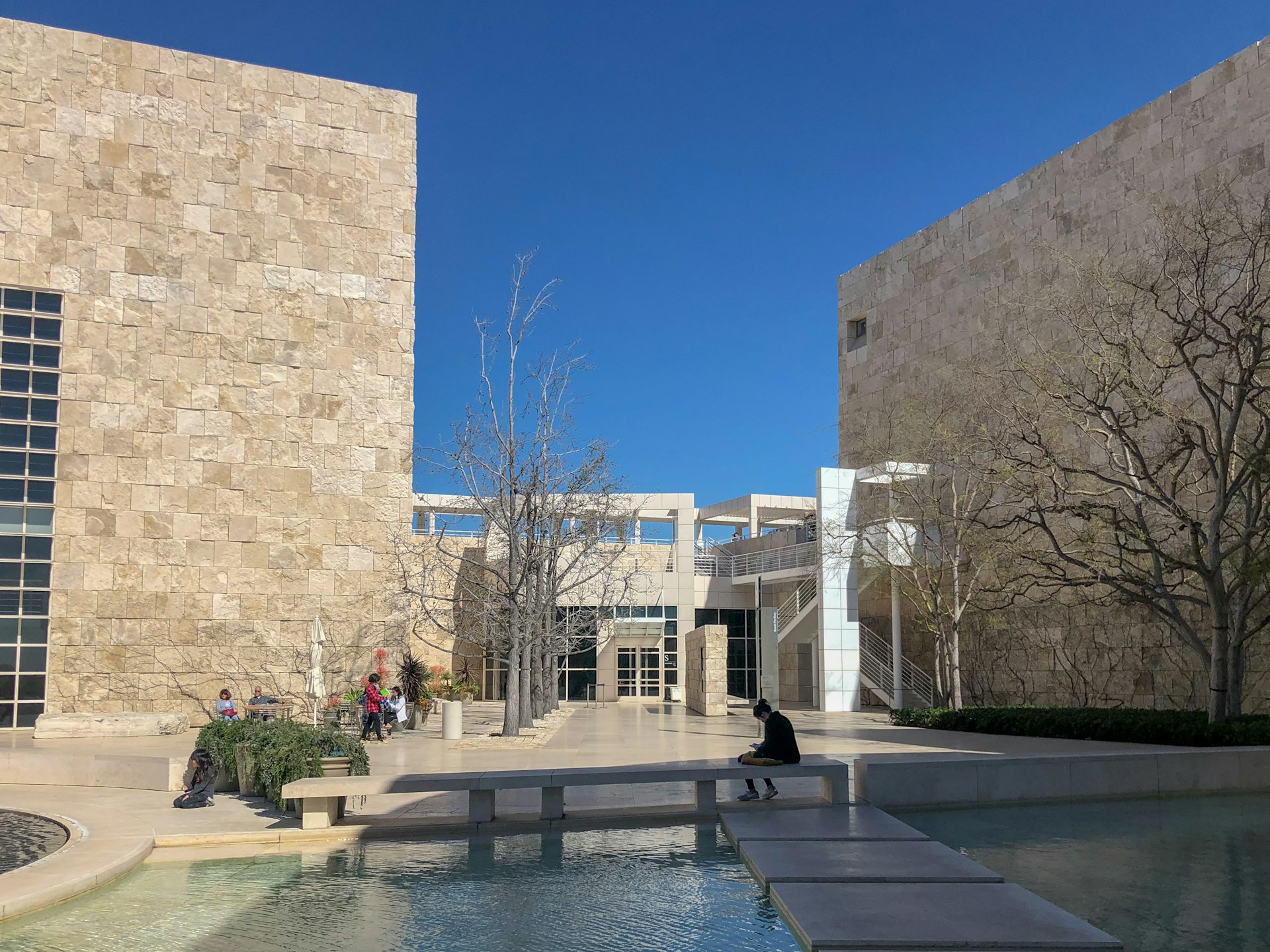 Exterior of the Getty museum in Los Angeles