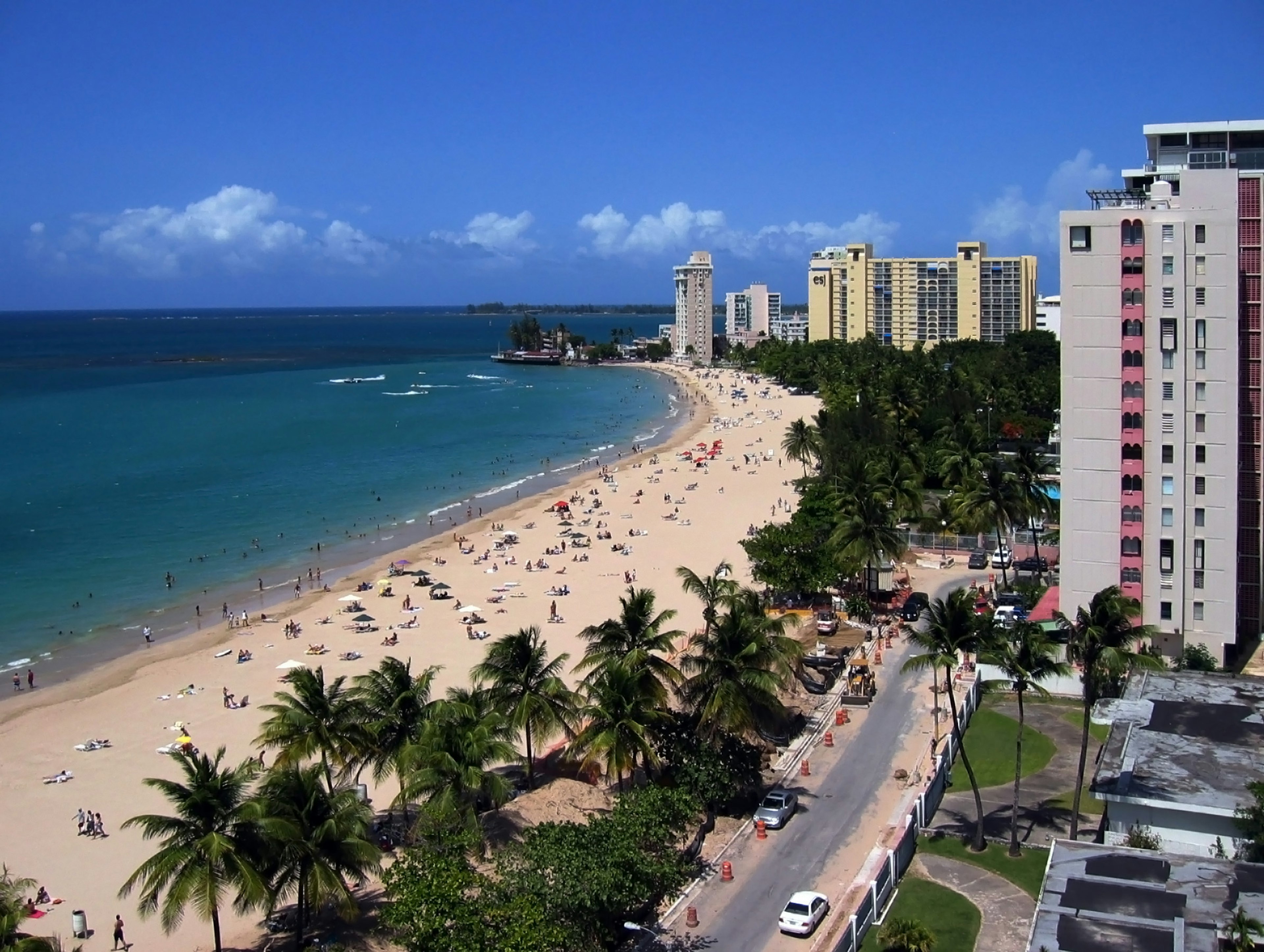 A sunny view of Isla Verde Beach, San Juan