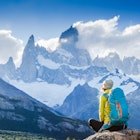 Adventure traveler fall in love with Fitz Roy, Patagonia, El Chalten - Argentina