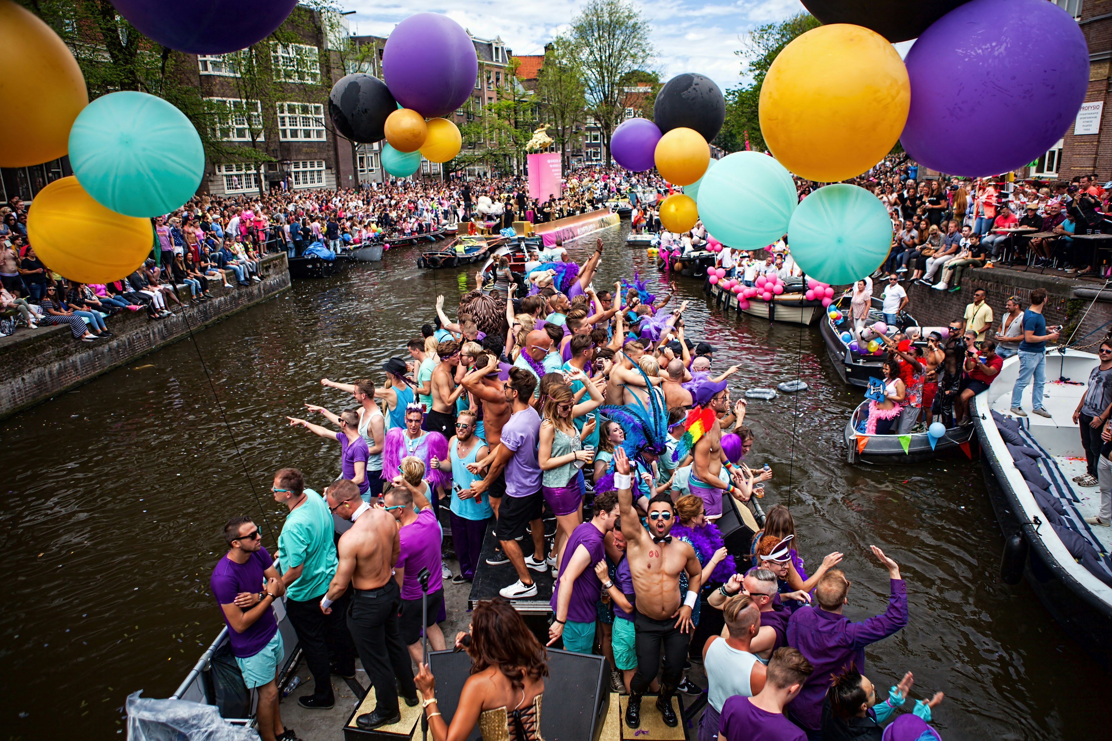 Amsterdam Gay Pride Parade in the canals