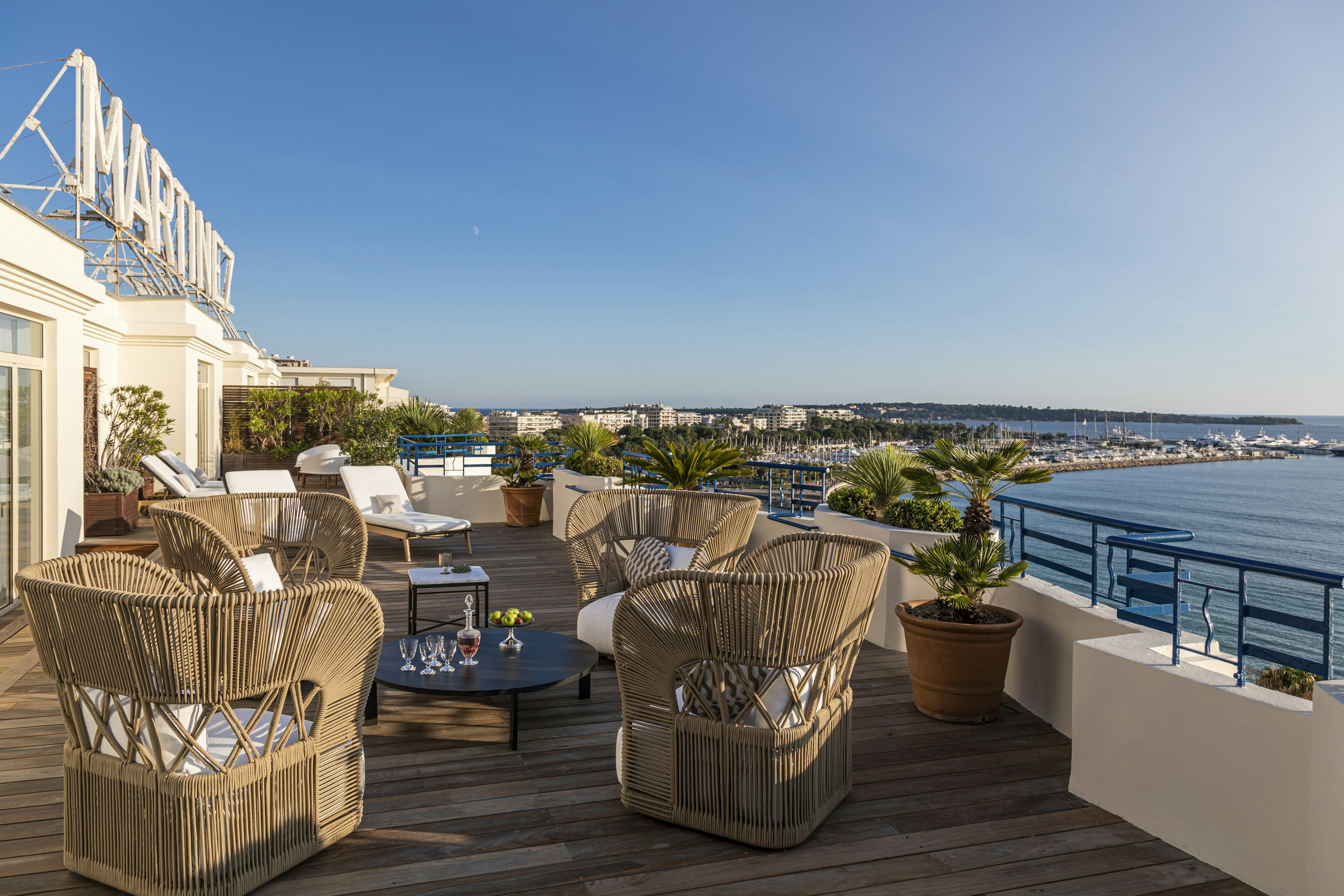 A balcony of the Penthouse Apartments at Hôtel Martinez Cannes by Hyatt