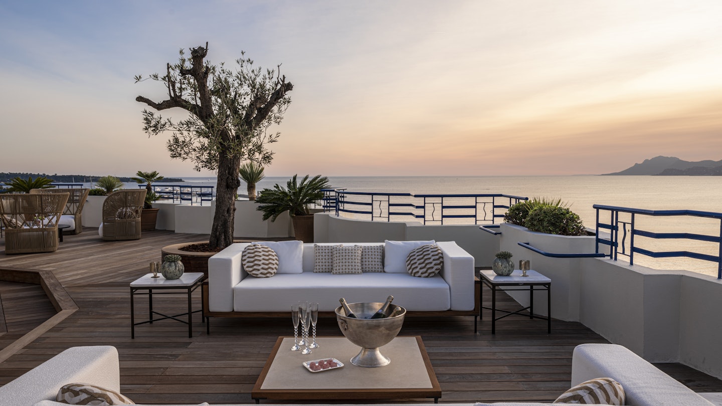 A balcony of the Penthouse Apartments at Hôtel Martinez Cannes by Hyatt