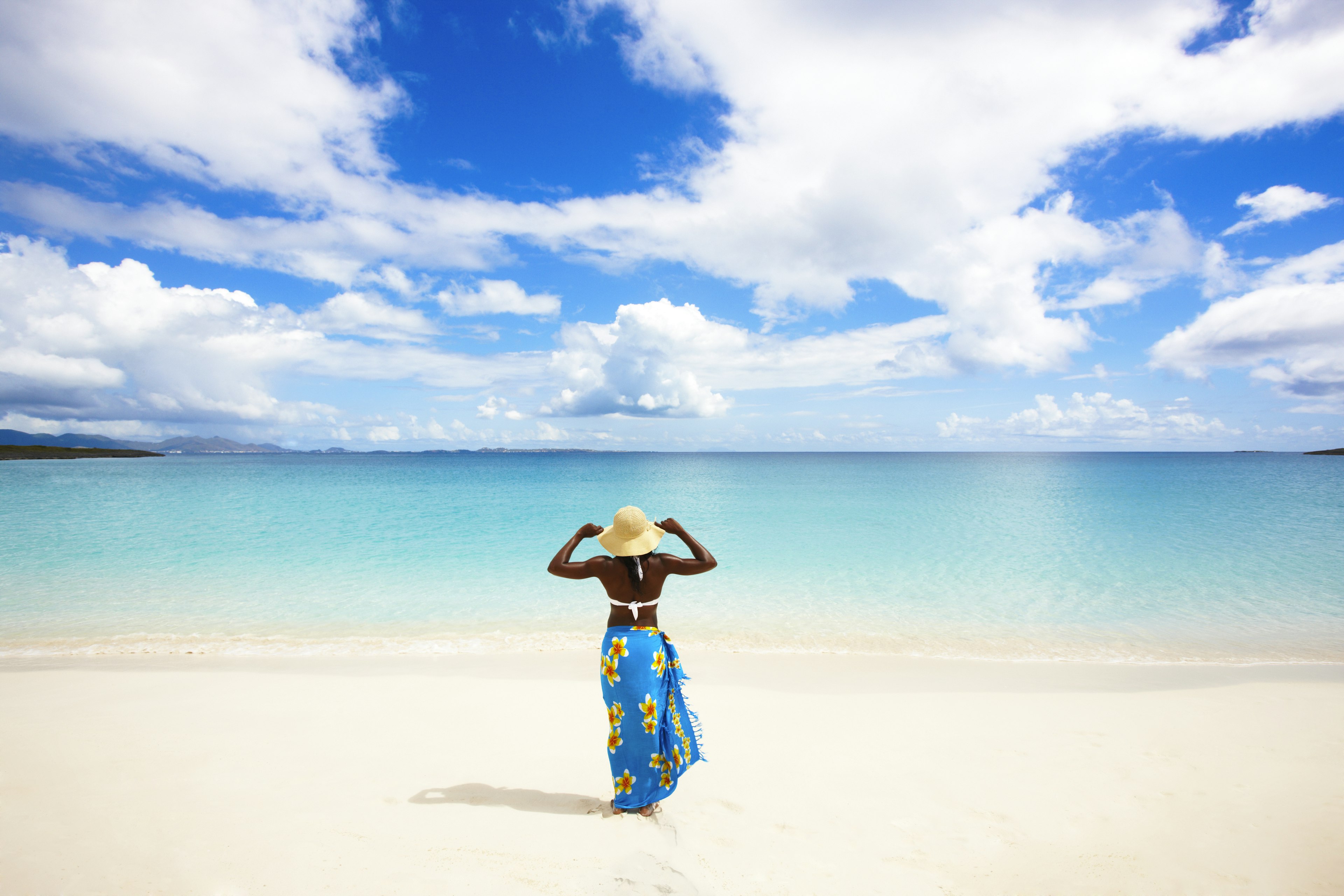Woman on tropical beach
