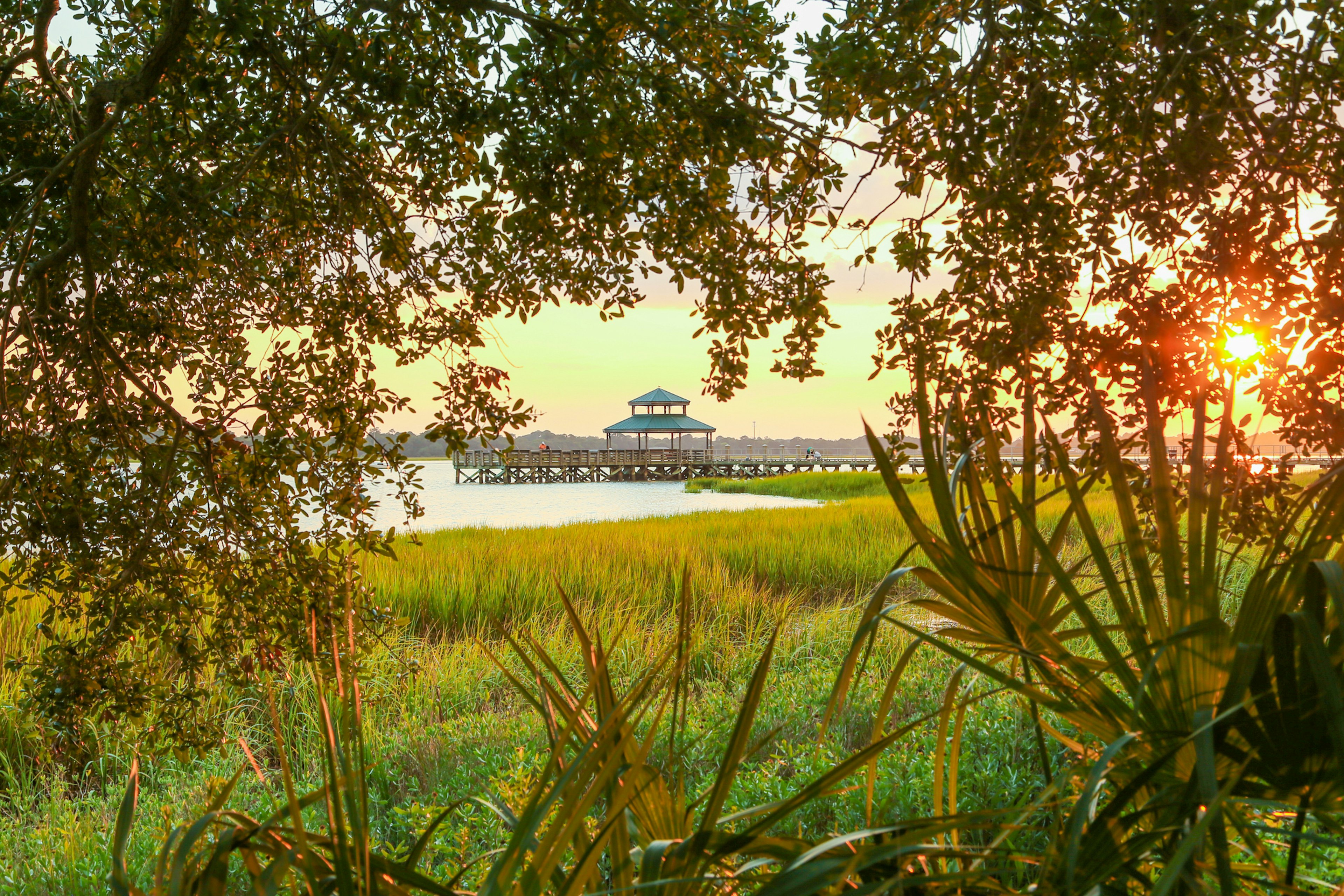 Pier at Brittlebank Park in Charleston, South Carolina