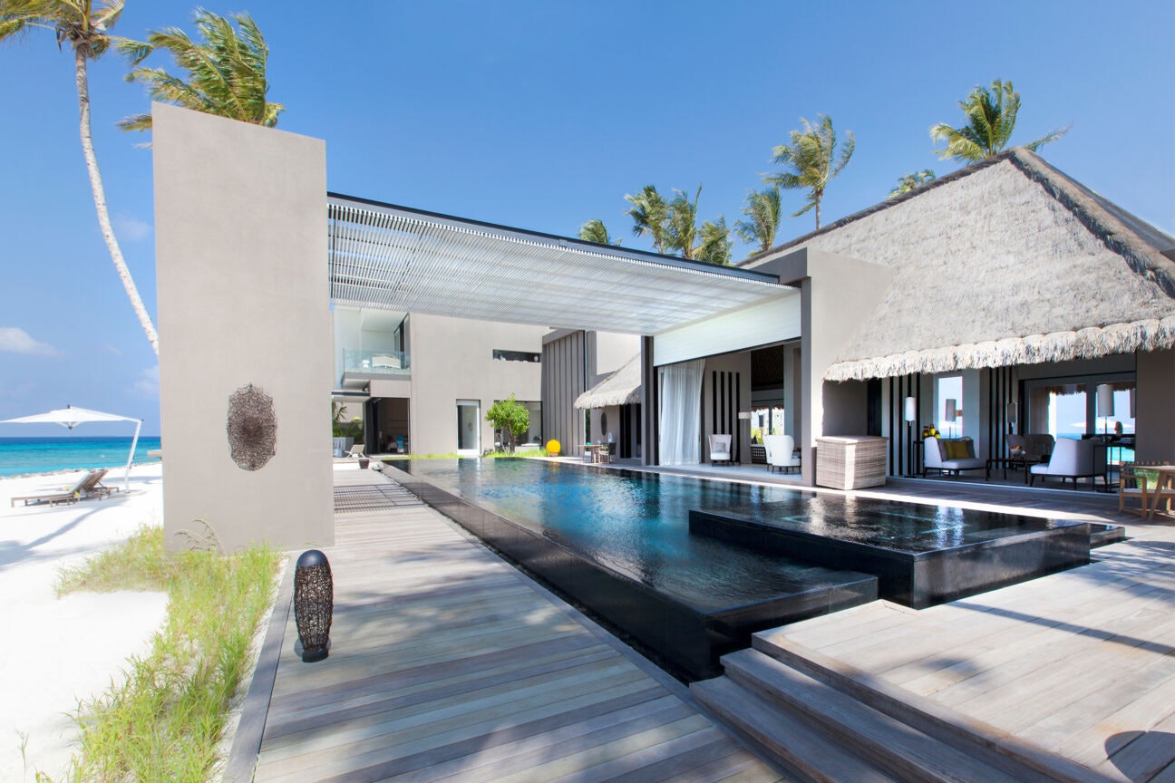 The outdoor terrace of the Owners Villa, Chevel Blanc, Maldives