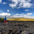 The rough surface of frozen lava after Mauna Loa volcano eruption on Big Island, Hawai'i