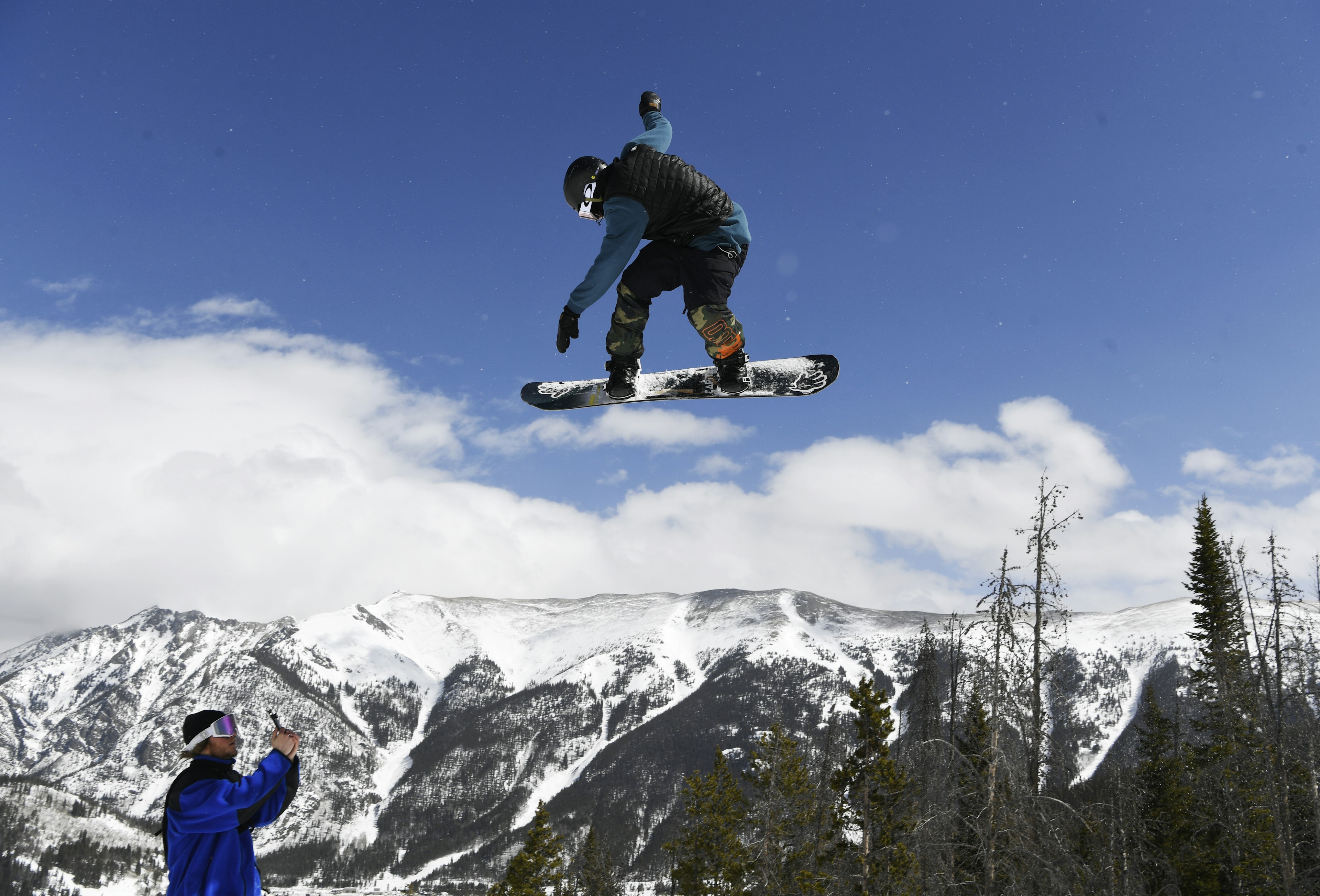 Catching air at Copper Mountain, Colorado