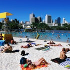 Urban beach-goers in Brisbane