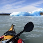 Tourism kayak in Patagonia Argentina, Campo de Hielo Sur. Lago Argentino, Santa Cruz, Argentina.