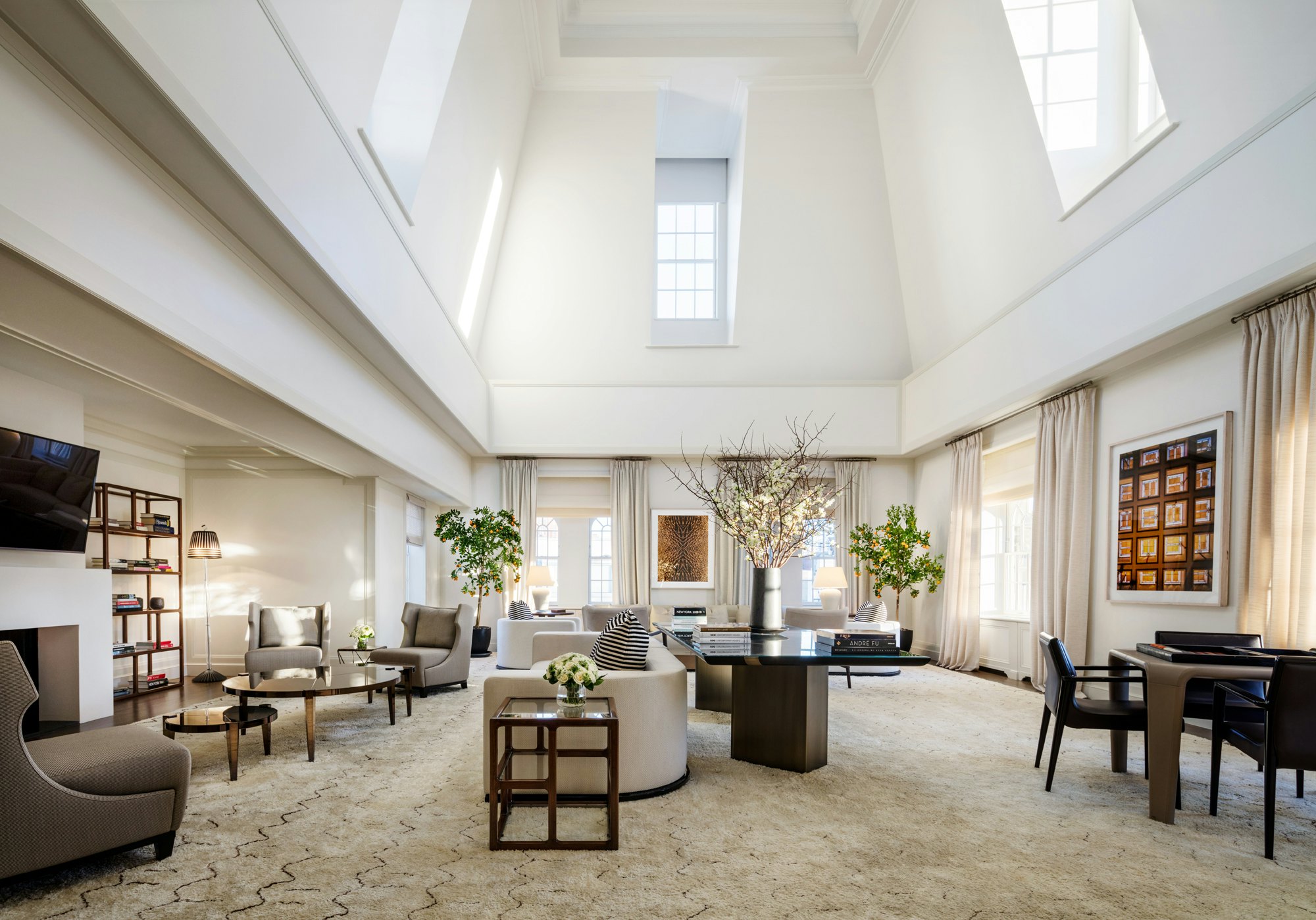 The grand living of the Penthouse Suite at The Mark, New York City