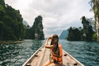 Exploring by longtail boat - Cheow Lan lake in Khao Sok National park, Thailand