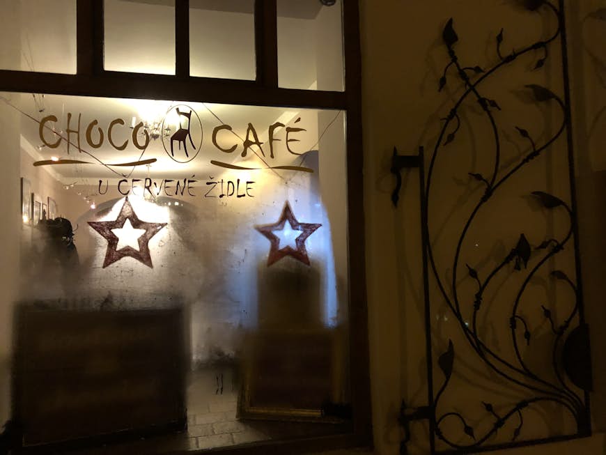 The steamed up windows of Choco Café in Prague
