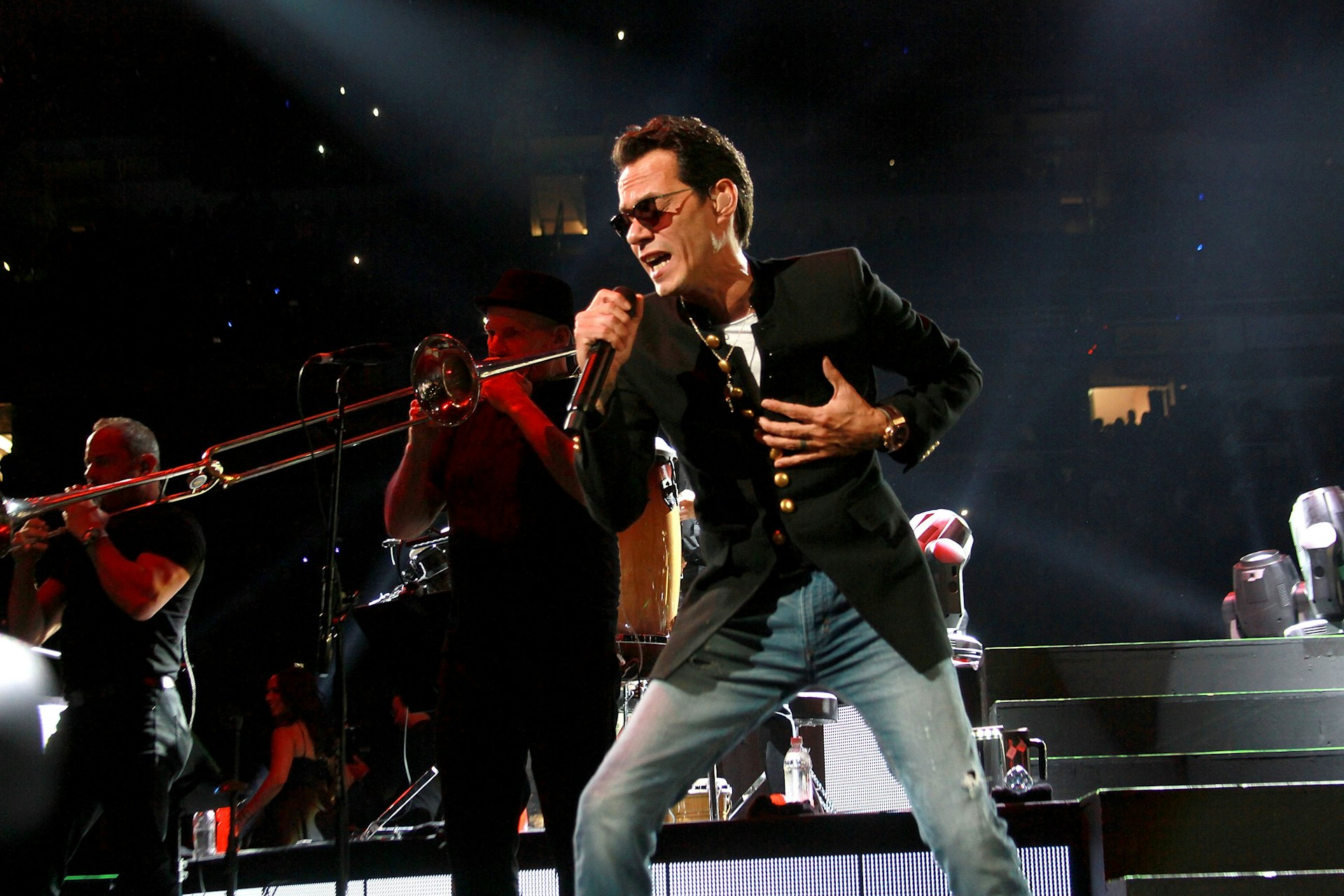Marc Anthony performs in his concert "Marc Anthony Live!" at Coliseo Jose Miguel Agrelot in San Juan, Puerto Rico.