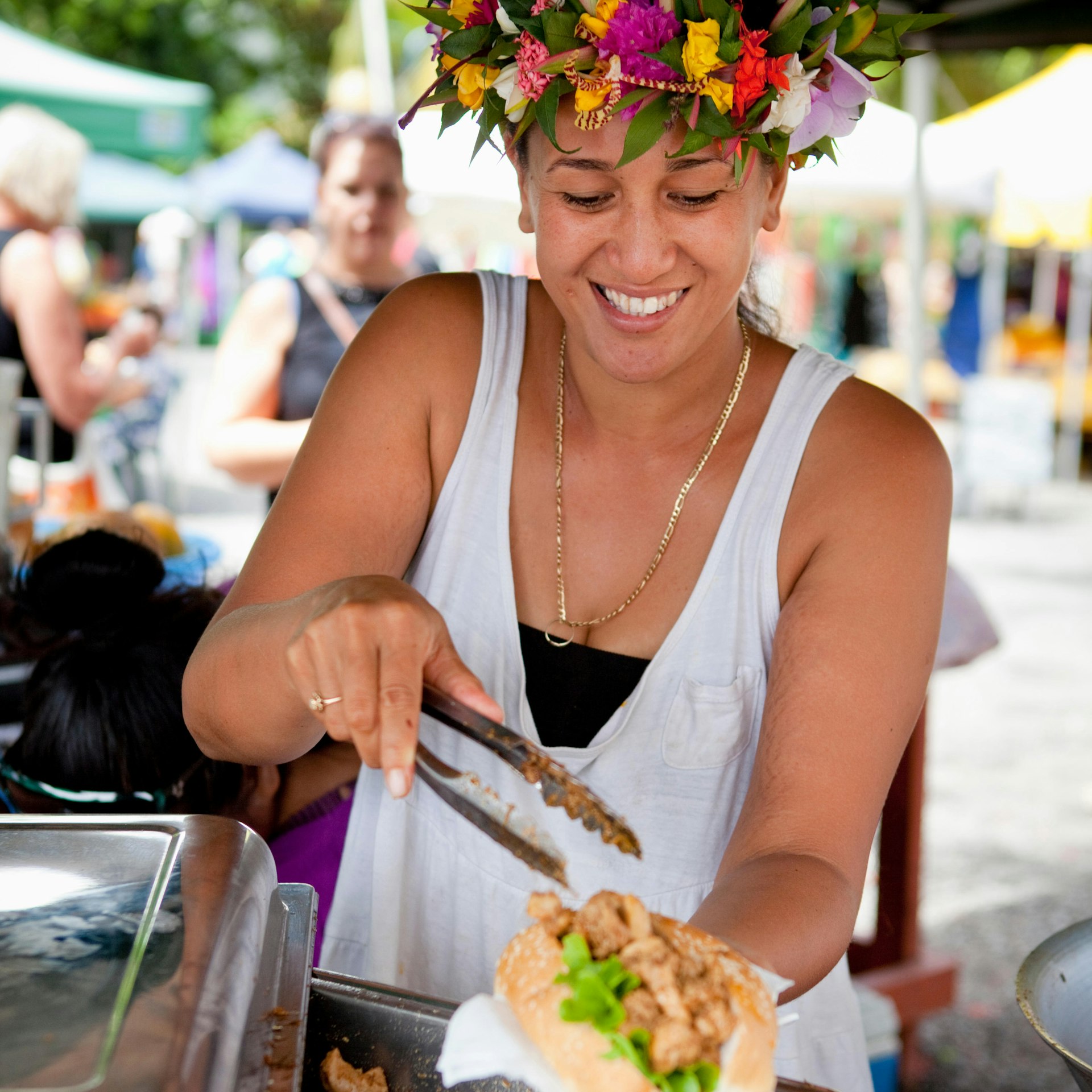 Fresh food at the market in Avarua; Rarotonga, Cook Islands