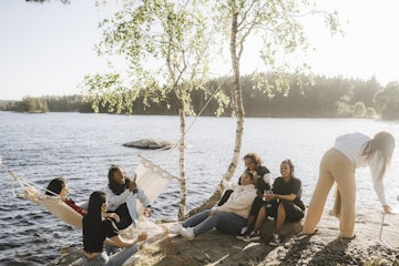 Sweden's lakes have beautiful beach areas to relax on and spend time with friends