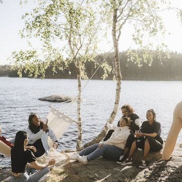 Sweden's lakes have beautiful beach areas to relax on and spend time with friends
