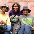 Neha Arora (center) and two Planet Abled travelers on an early trip to Agra.