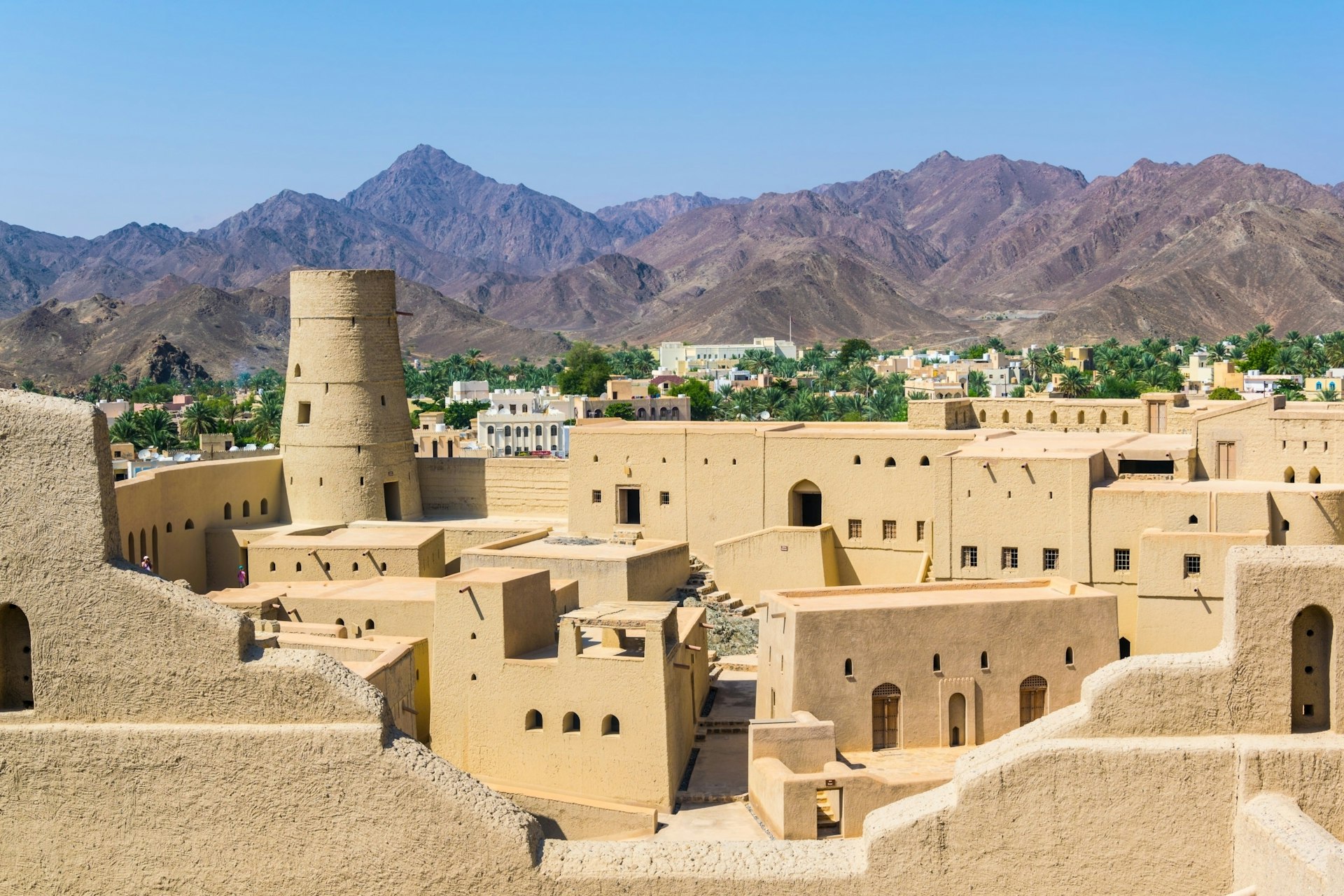 Battlements of Bahla Fort in Al Dakhiliyah, Oman