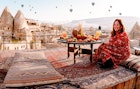 The landscape of  Cappadocia and its horizon filled with hot air balloons is one of the most iconic sights in Turkey
