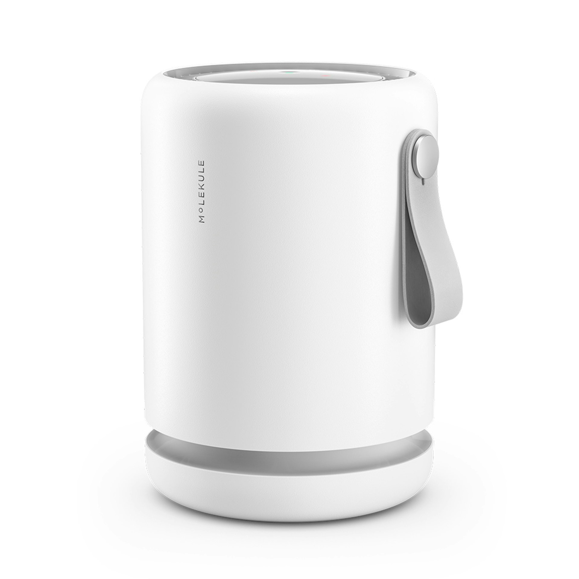 A small air purifier on a white background. 