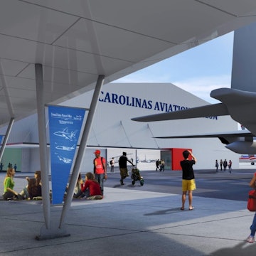 A rendering shows the Carolinas Aviation Museum.