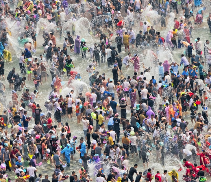 The annual Water Splashing Festival of the Dai ethnic minority falls during the New Year celebrations of the Dai Calendar. It is the most important festival observed by the Dai ethnic people of Xishuangbanna Prefecture. It involves three days of celebrations that include sincere, yet light-hearted religious rituals that invariably end in merrymaking, where everyone ends up getting splashed, sprayed or doused with water.