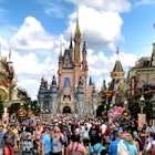 Crowds in front of Cinderella Castle at Disney's Magic Kingdom