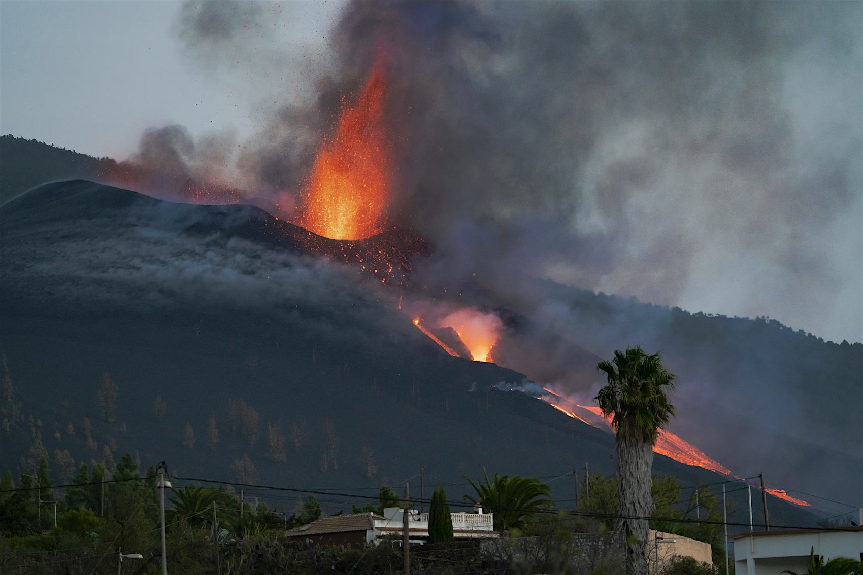 Volcano erupting in La Palma, Spain