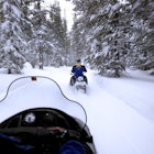 Snowmobiling in Inyo National Forest - stock photo California