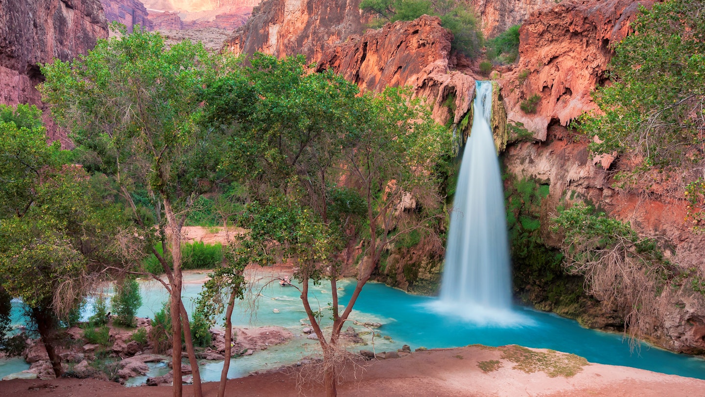 Havasu Falls on Havasu Creek in the Grand Canyon, Havasupai Indian Reservation, Arizona, USA
