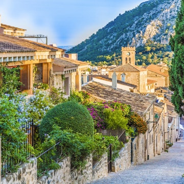 Street in Pollenca, an old village on the island of Mallorca.