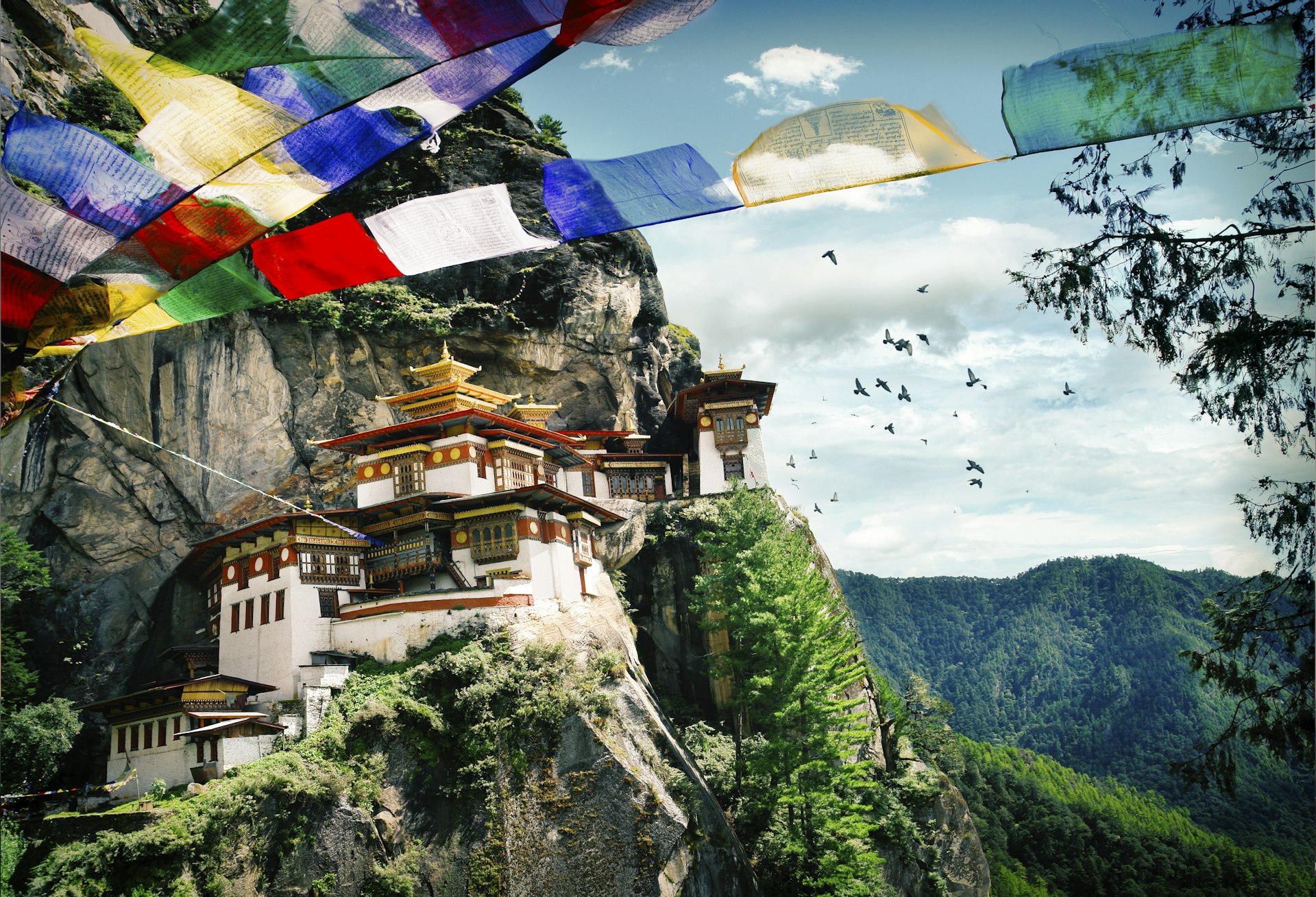 Paro Taktsang, a sacred Vajrayana Himalayan Buddhist temple in Paro, Bhutan