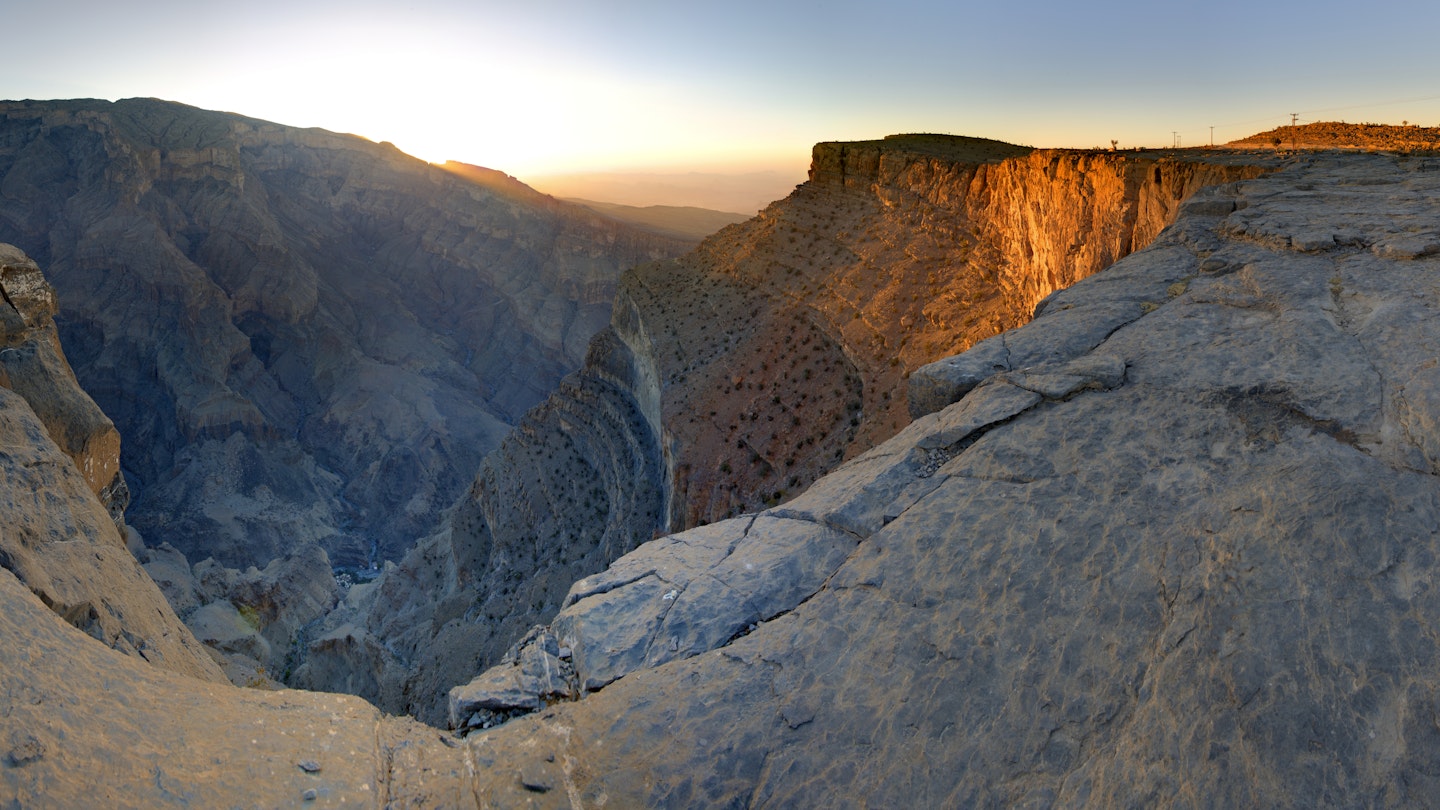 Jebel Shams just after sunrise.