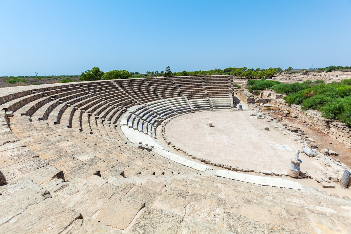 Ancient theater of Salamis, Famagusta aeria, North Cyprus