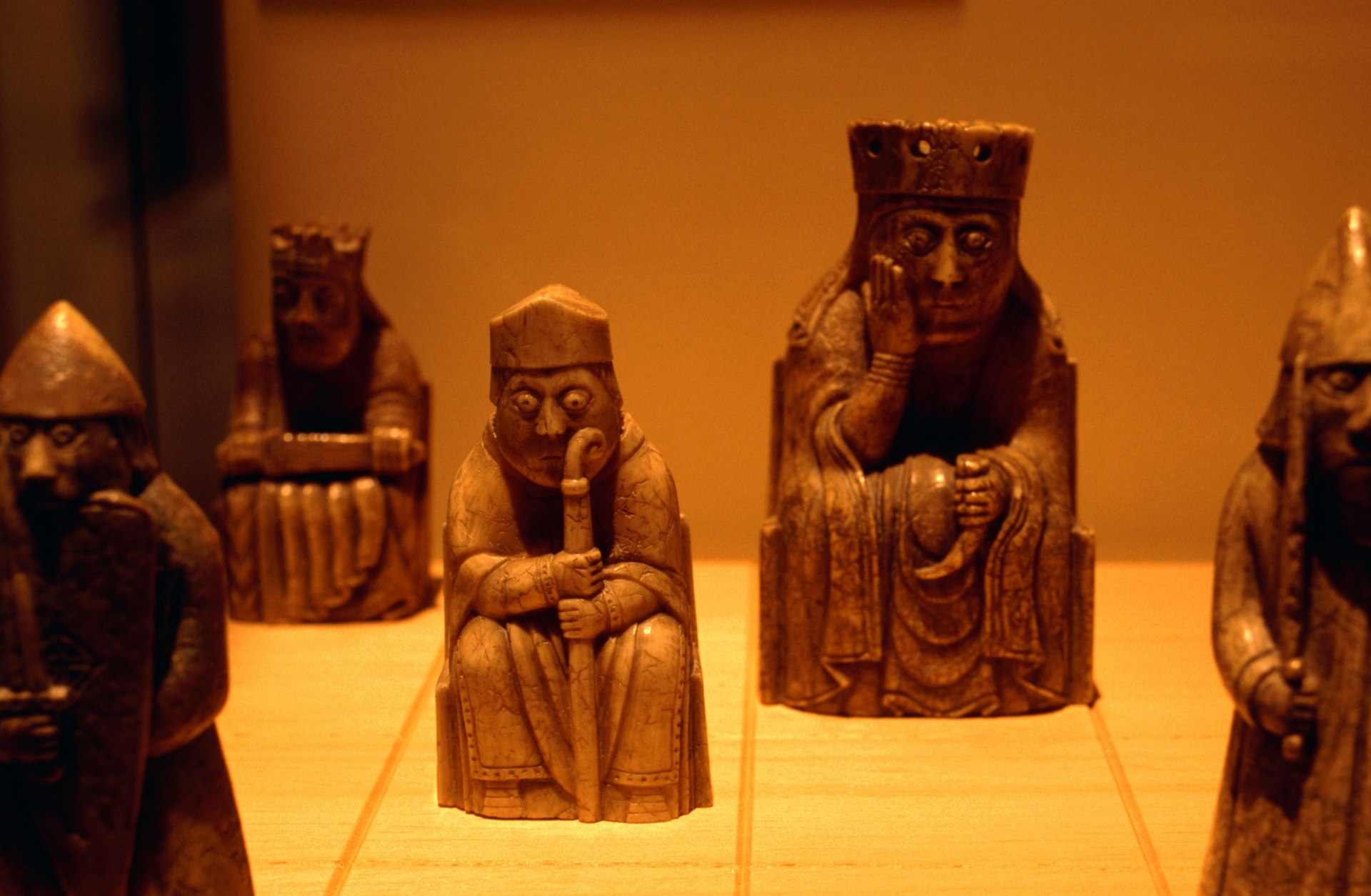 12th Century chess pieces (the Lewis Chess men) in the Museum of Scotland